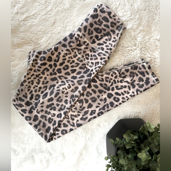 Spiritual Gangster Pants - Spiritual Gangster Leopard Cheetah Print High Rise Yoga Leggings XS